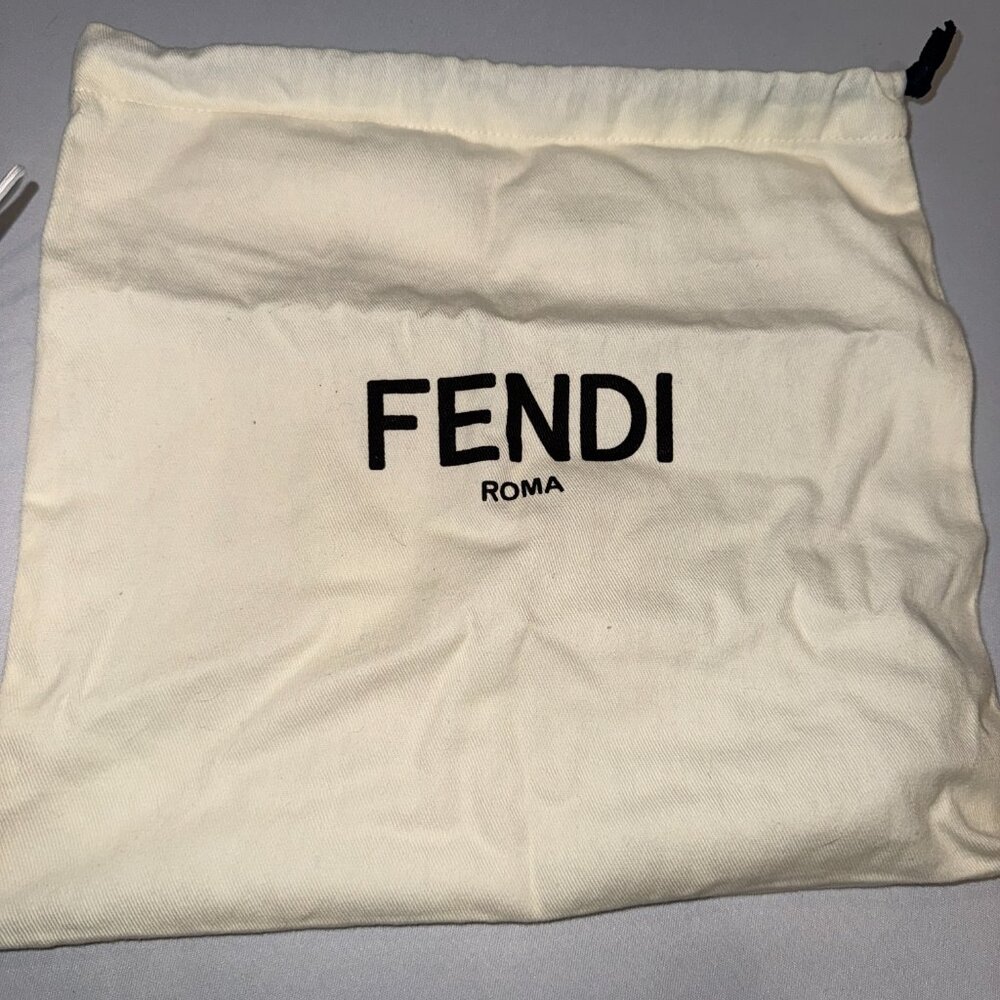 Fendi Mini Mon Tresor Bucket Bag Pequin Raffia w/ Dustbag - Green / Pink - Picture 10 of 10